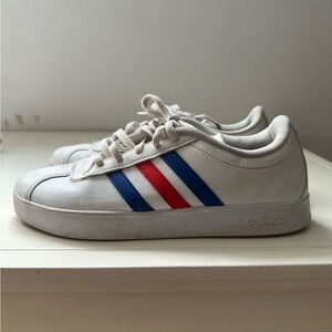 Adidas VL Court 2.0 Red White and Blue Tennis/Sneakers/Shoes. Youth Size 6.